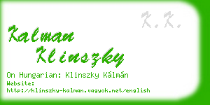 kalman klinszky business card